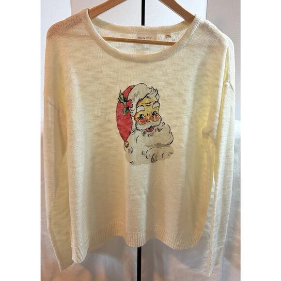 Mia & Tess Santa Sweater Women’s Size L Cream Color The Paper Store - Picture 5 of 13